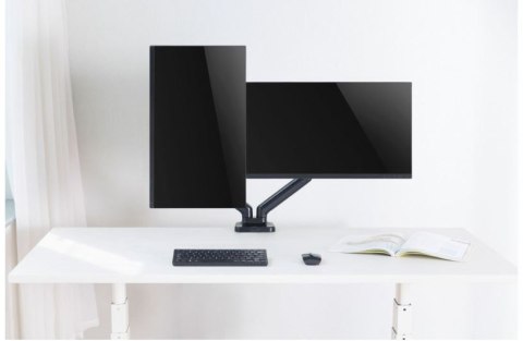 Uchwyt na dwa monitory Techly 17-32 cali biurkowy obrotowy gazowy