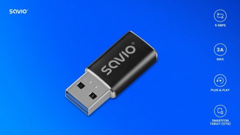 Adapter Savio AK81 USB-C 3.1 do USB-A 3.1 szybki transfer Plug Play