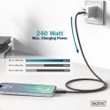 Kabel USB-C Digitus silikonowy 2m 8K 240W 40Gb/s czarny