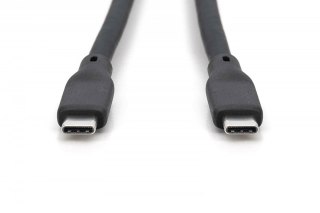 Kabel połączeniowy USB-C USB 4 Gen3 40G 8K 240W 0,5m czarny silikonowy