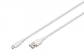 Kabel zasilający silikonowy USB-A Lightning 0,5m 12W MFI Biały
