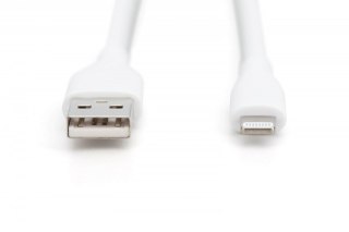 Kabel zasilający silikonowy USB-A Lightning 0,5m 12W MFI Biały