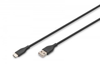 Kabel zasilający USB-A do USB-C 0,5m 60W silikonowy czarny