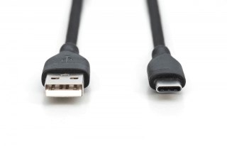 Kabel zasilający USB-A do USB-C silikonowy 60W 2m czarny