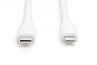 Kabel zasilający USB-C Lightning 60W silikonowy 0,5m Biały MFI