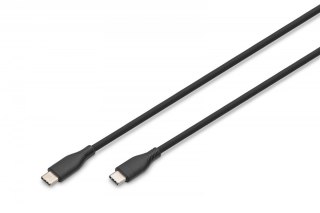 Kabel zasilający USB-C 0,5m 60W czarny elastyczny silikonowy