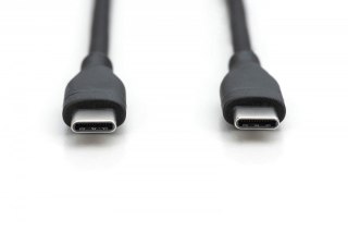 Kabel zasilający USB-C 0,5m 60W czarny elastyczny silikonowy