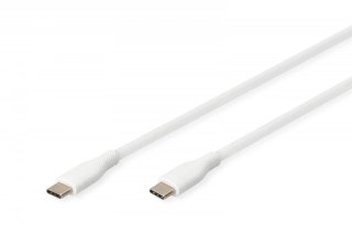 Kabel zasilający Digitus USB-C 2m silikonowy 60W biały szybkie ładowanie