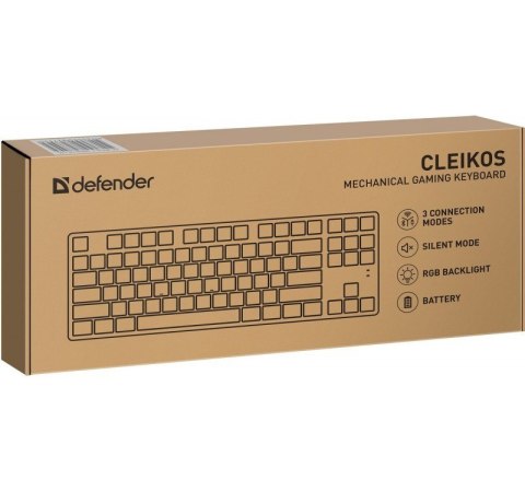 Klawiatura mechaniczna Defender CLEIKOS GK-135 z podświetleniem LED czarna