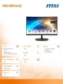 Monitor MSI PRO MP2412C 23.6 FHD Curved 100Hz czarny LED