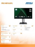 Monitor MSI PRO MP245PG 23.8 FHD LED ergonomiczny 100Hz czarny