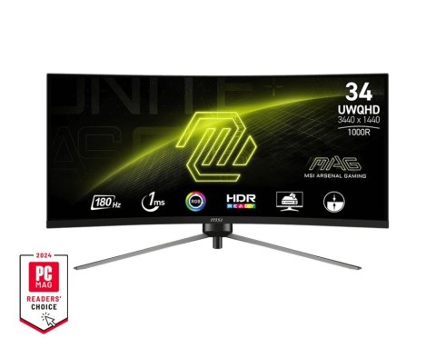 Monitor MSI MAG 345CQR 34 WQHD zakrzywiony 180Hz LED czarny
