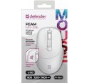 Mysz bezprzewodowa Defender Feam MM-296 RF 1600 DPI cicha ergonomiczna biała