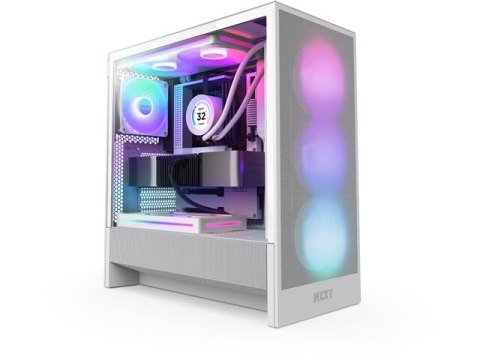 Obudowa NZXT H5 FLOW RGB Biała Midi Tower z oknem wydajny chłodzenie