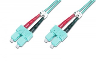 Patch cord światłowodowy FO SC-SC MM 50/125 OM3 duplex 3m turkusowy