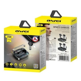 Słuchawki AWEI T58 ANC Bluetooth 5.3 wodoodporne dotykowe czarne