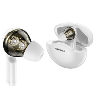 Słuchawki AWEI T12 Bluetooth TWS białe bezprzewodowe stereo HD