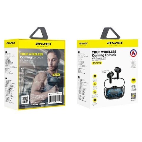 Słuchawki AWEI T52 Pro2 Bluetooth 5.3 czarne bezprzewodowe TWS