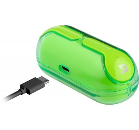 Słuchawki douszne bezprzewodowe Defender TWINS 916 zielone ergonomiczne z mikrofonem