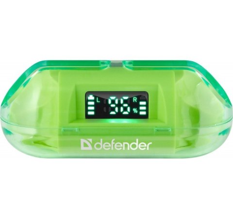 Słuchawki douszne bezprzewodowe Defender TWINS 916 zielone ergonomiczne z mikrofonem