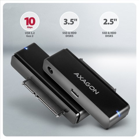 Adapter AXAGON ADSA-FPX FASTPORT X USB-C 10Gbps do SSD HDD SATA 2.5 3.5