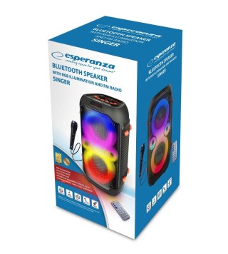 Głośnik Bluetooth Trasnmitera LED RGB Esperanza Karaoke Singer z FM