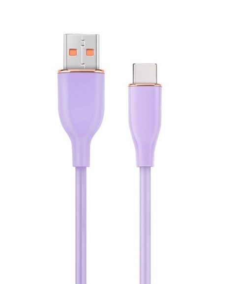 Kabel USB A do USB C 1.5M fioletowy stylowy kabel do ładowania