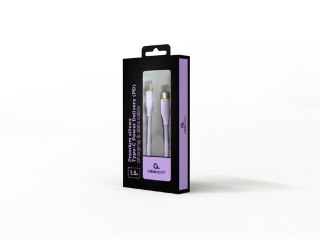 Kabel USB C do USB C 1.5M fioletowy stylowy do ładowania i synchronizacji