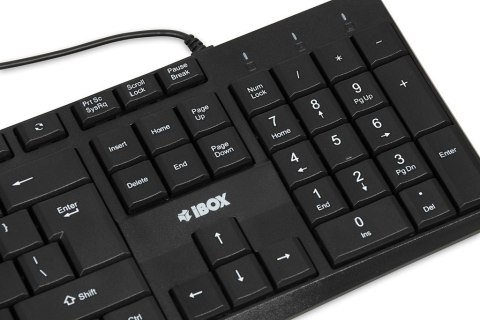 Klawiatura iBOX ERIS Black USB przewodowa biurowa wodoodporna