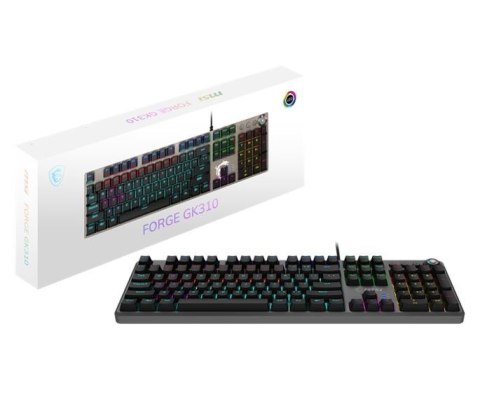 Klawiatura MSI Forge GK310 Red US podświetlana mechaniczna do gier
