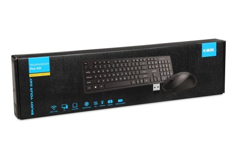 Zestaw IBOX Workstation Pro Kit bezprzewodowa klawiatura i mysz biurowa