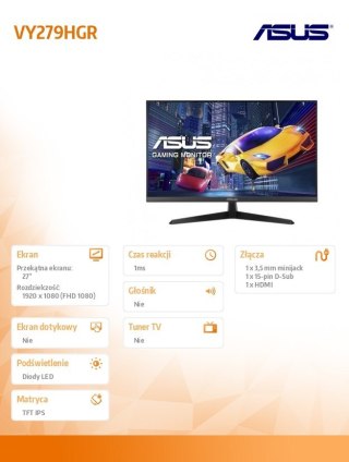 Monitor Asus VY279HGR 27 cali IPS FHD 120Hz gamingowy z technologią Eye Care