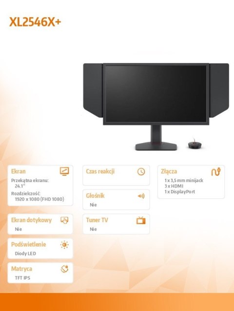 Monitor BENQ XL2546X+ LED 24 1ms 280hz dla graczy