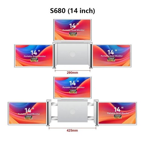 Extralink Smart Life S680 14 Przenośne monitory IPS 1080p Full HD