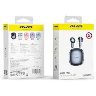 Słuchawki Bluetooth 5.3 AWEI T68 TWS ENC czarne bezprzewodowe