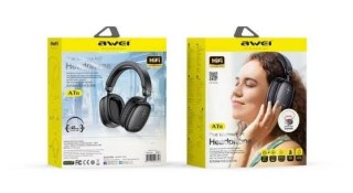 Słuchawki Bluetooth AWEI AT6 nauszne czarne z dźwiękiem stereo