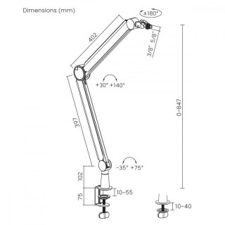 Uchwyt mikrofonu 3/8 i 5/8 NanoRS RS421 profesjonalny 1kg