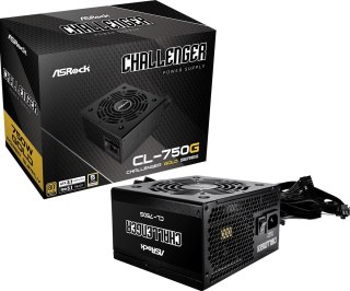 Zasilacz ASRock CL-750G 750W 80PLUS GOLD wydajny z aktywnym PFC