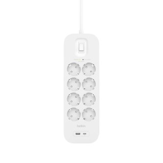 Listwa przeciwprzepięciowa Belkin SurgePlus 8x Schuko 1xUSB-C 1xUSB-A 900J 2m