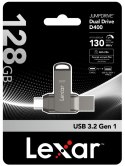 Pendrive Lexar Dual Drive D400 128GB USB-C/A 3.1 130MB/s szary