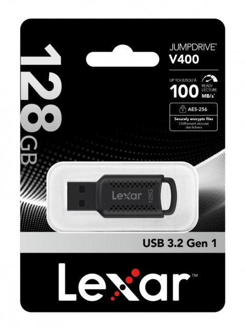 Pendrive Lexar JumpDrive V400 128GB USB 3.0 100MB/s z szyfrowaniem czarny