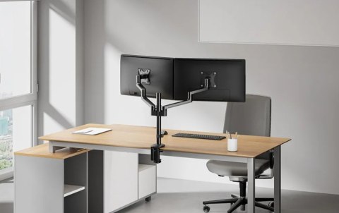 Uchwyt biurkowy Neomounts DS60-425BL2 do 2 monitorów 27 cali
