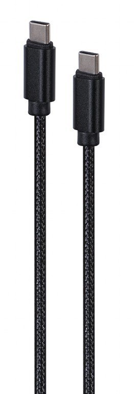 Kabel USB C do USB C 1.8m czarny pozłacane złącza stylowy design