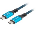 Kabel USB-C M/M USB4 1.5M 240W 60HZ czarno-niebieski wysoka wydajność