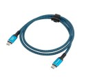 Kabel USB-C M/M USB4 1.5M 240W 60HZ czarno-niebieski wysoka wydajność