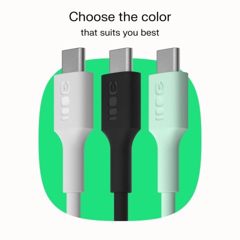 Kabel USB-C PowerFlex 100W 1.2m silikonowy biały szybkie ładowanie