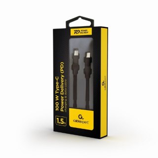 Kabel USB-C Gembird 100W Power Delivery 1.5m czarny