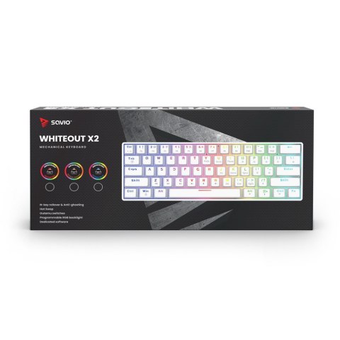 Klawiatura mechaniczna Whiteout X2 OUTEMU Peach Silent Hot Swap 60%