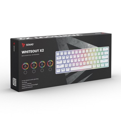 Klawiatura mechaniczna Whiteout X2 OUTEMU Peach Silent Hot Swap 60%