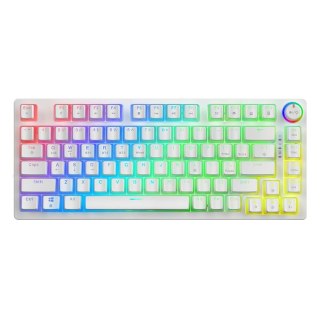Klawiatura mechaniczna bezprzewodowa Savio PHENIX WHITE Gateron Red Pro lekkie podświetlenie